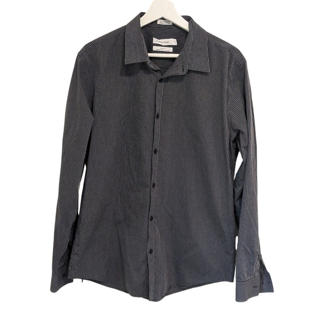 Calvin Klein Slim Fit Cotton Button Down(L)  Minimalist Preppy Modern Officewear